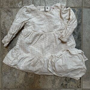 Cat & Jack girls eyelet long sleeve empire waist dress